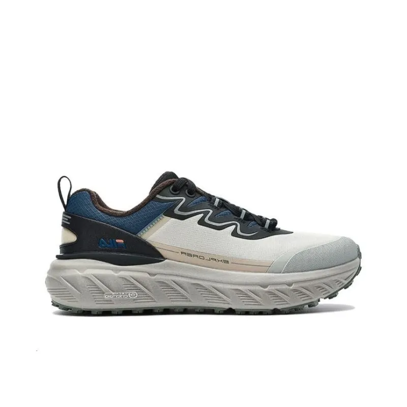FILA Anti Slip Wear Resistant Low Top Running Shoes Men's Gray Blue-1