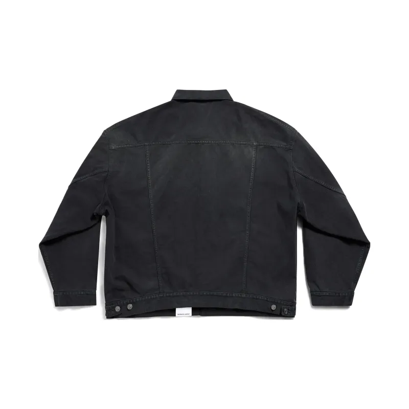 Balenciaga Collared Button Up Denim Jacket-1