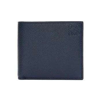 LOEWE Soft Grain Cow Leather Wallet Regular Men's Dark Marine Blue