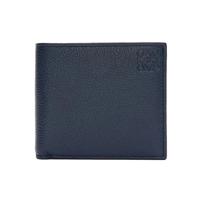 LOEWE Soft Grain Cow Leather Wallet Regular Men's Dark Marine Blue-0