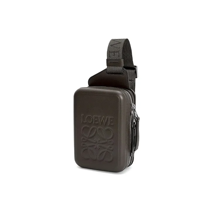 LOEWE Smooth Cow Leather Shoulder Bag Crossbody Bag Regular Men's Dark Gray-1