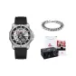 YB13148J1 Silver Case Black Frame, Silicone Strap[Bracelet Clothing Sets]