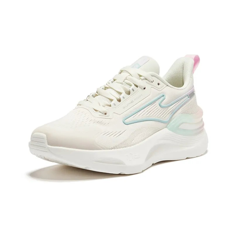 Erke Tianma 2.0 Cushioning Wear Resistant Low Top Running Shoes Women's White Pink-2