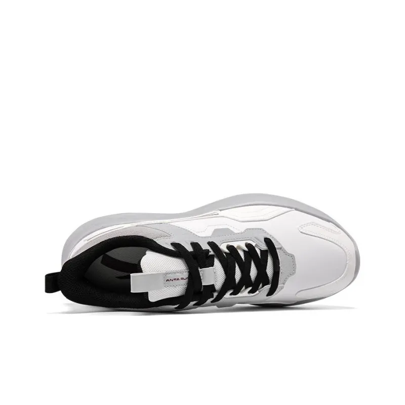 Anta Anti Slip Wear Resistant Low Top Running Shoes Men's White-1