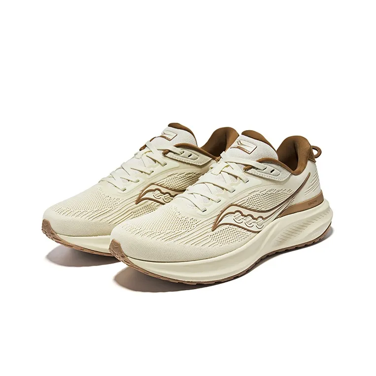 Saucony Cushioning Wear Resistant Low Top Casual Running Shoes Unisex Beige Brown-2