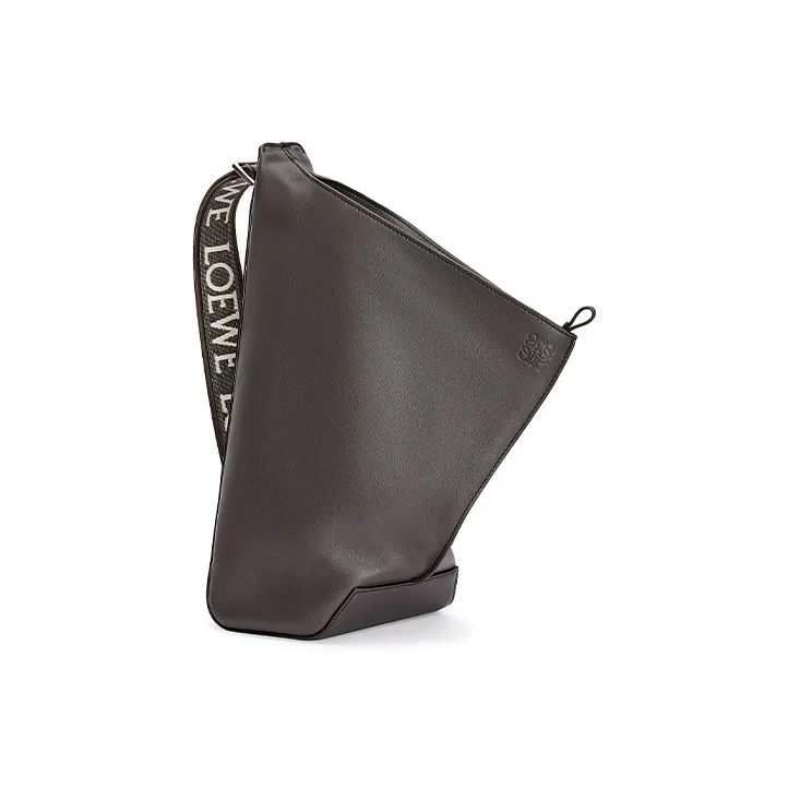 LOEWE Anton Sling Soft Smooth Cow Leather With Jacquard Fabric Sling Bag Regular Men's Dark Gray-2