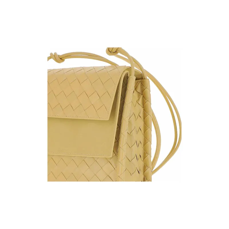 Bottega Veneta Lambskin Handbag Shoulder Bag Women's Beige-3