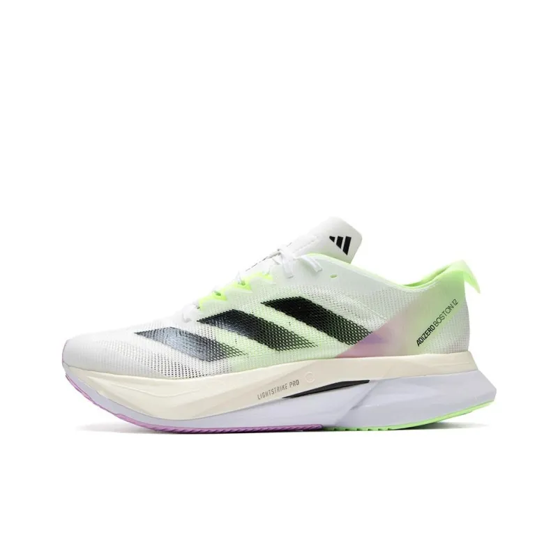 Adidas Adizero Boston 12 Cloud White Core Black Green Spark-0