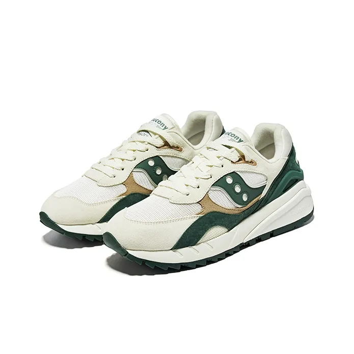 Saucony Shadow 6000 Support Low Top Casual Running Shoes Unisex Beige Green-2
