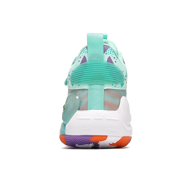 Warrior Mid Top Vintage Basketball Shoes Unisex Green Orange-4