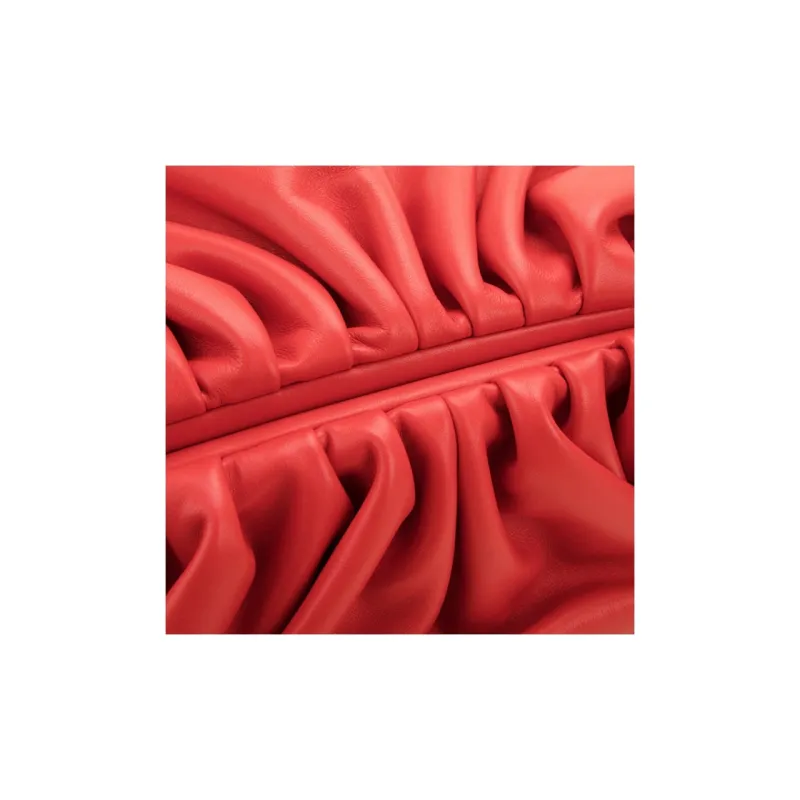 Bottega Veneta Cow Leather Clutch Women's Red-4