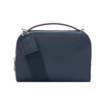 LOEWE Soft Grain Cow Leather Camera Bag, Crossbody Bag Mini Men's Dark Marine Blue