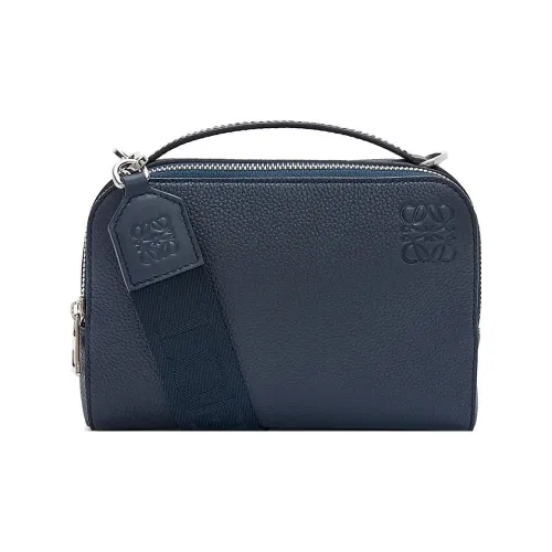 LOEWE Soft Grain Cow Leather Camera Bag, Crossbody Bag Mini Men's Dark Marine Blue