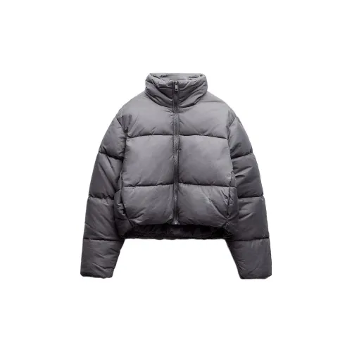 ZARA Puffer Jackets Women's Blue Gray