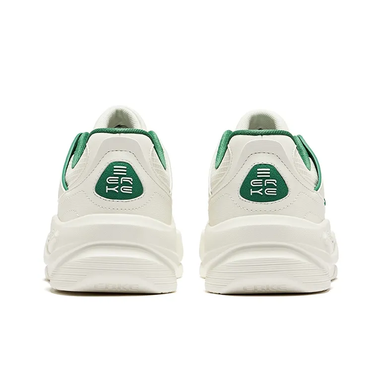 Erke White Peach Oolong 2.0 Lite Anti Slip Wear Resistant Low Top Skateboard Shoes Men's White Green-3