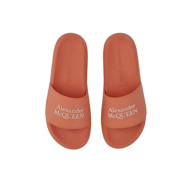 Alexander McQueen Logo Embossed Slip On Slides Women's-4