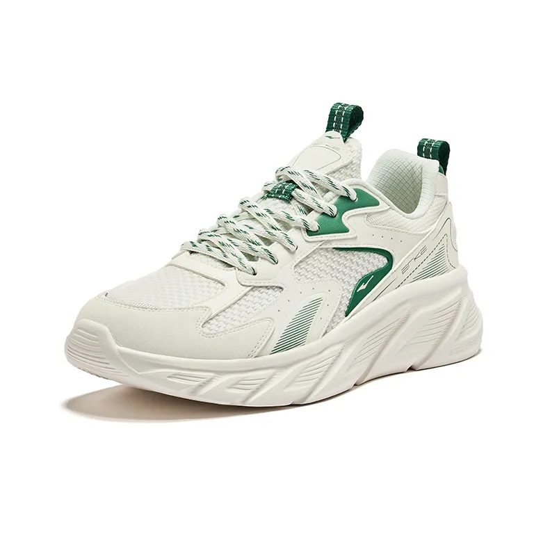 Erke Cushioning Wear Resistant Low Top Running Shoes Men's Microcrystal White Turquoise Cluster-2
