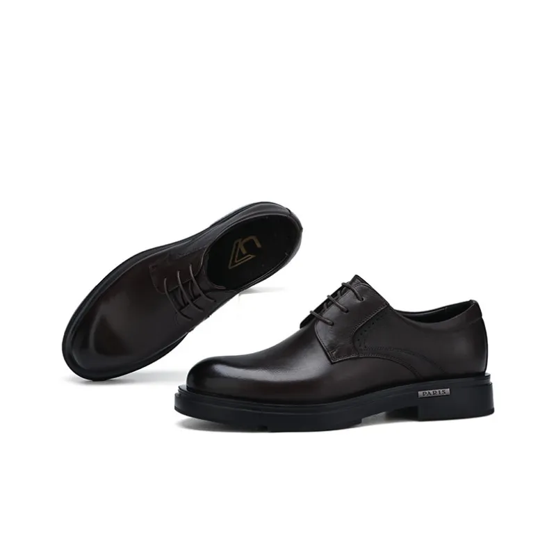 U7 Dress Shoes Men Low Top Black-6