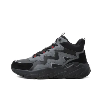LPMX High Top Running Shoes Men's Black Red