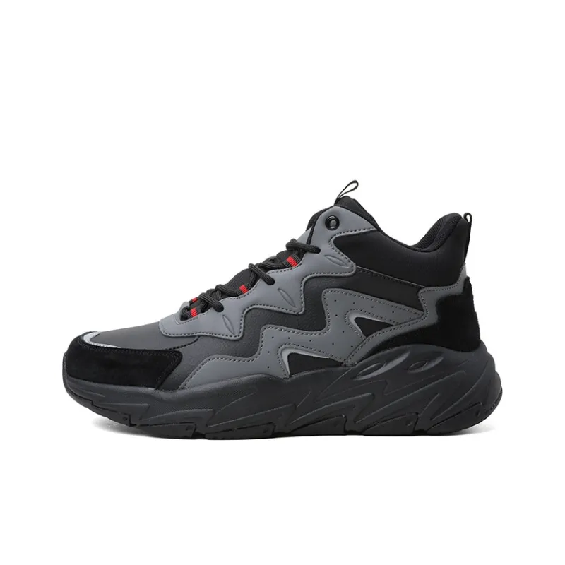 LPMX High Top Running Shoes Men's Black Red-0
