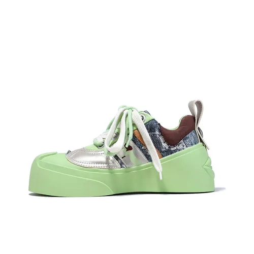 BELLALILY Height Increasing Wear Resistant Slip Resistant Low Top Skateboard Shoes Women's