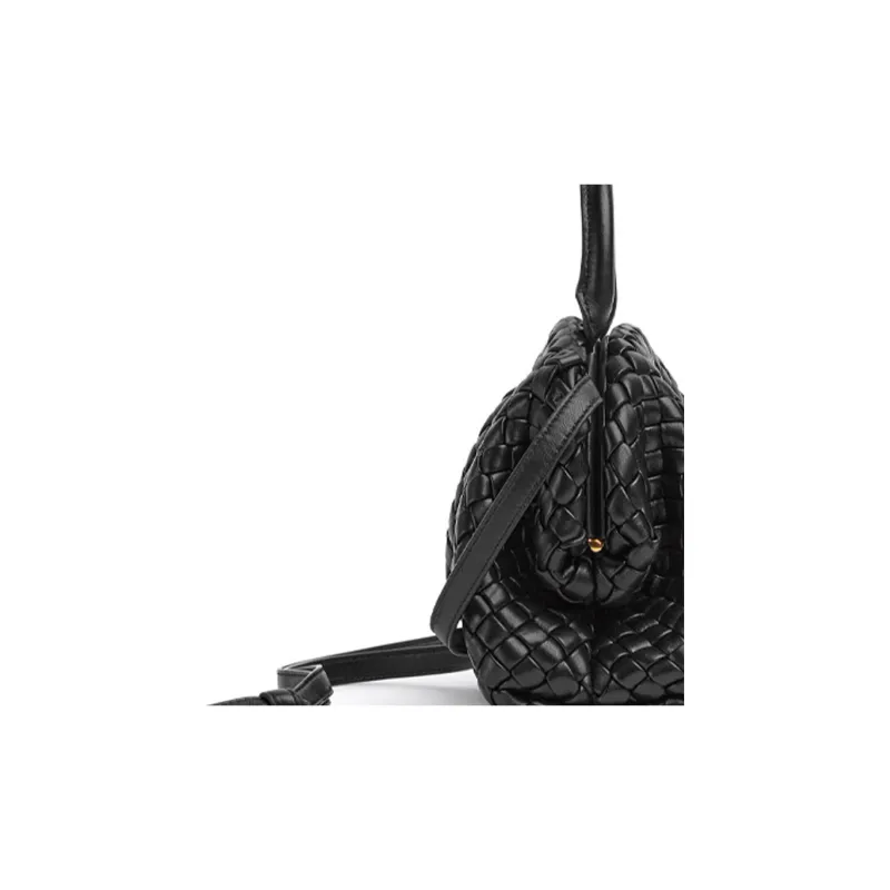 Bottega Veneta Handle Padded Intreccio Top Handle Mini Black-3