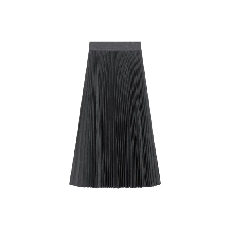 THEORY Pleated Pull-on Midi Skirt-1