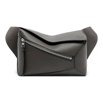 LOEWE Puzzle Cow Leather Fanny Pack Small Size Men's Dark Gray