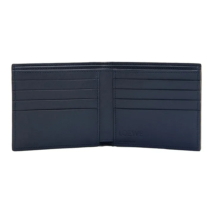 LOEWE Soft Grain Cow Leather Wallet Regular Men's Dark Marine Blue-3