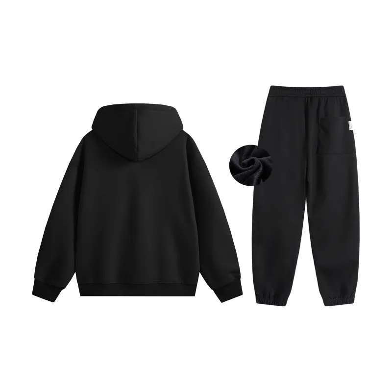 SUPERMOON Autumn And Winter Season Knitted Sports Pants Unisex Black-26
