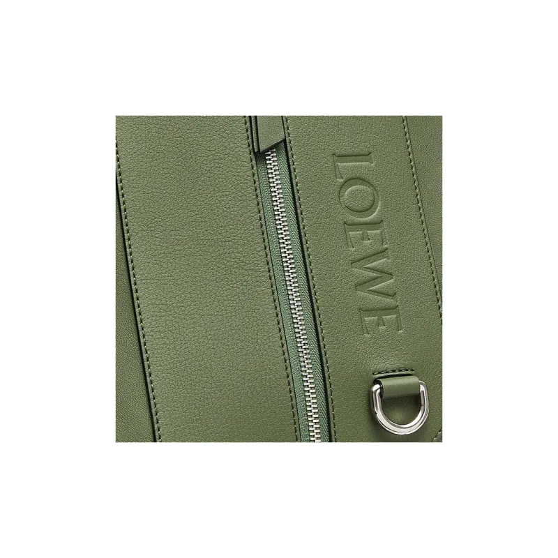LOEWE Cow Leather With Fabric Backpack Trumpets Men's Forest Green-5