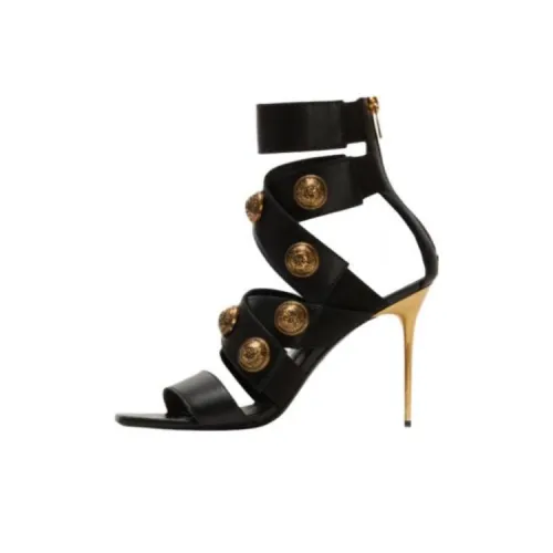 BALMAIN Button-embellished Stiletto Sandals