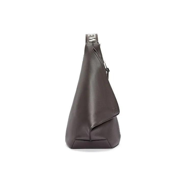 LOEWE Anton Sling Soft Smooth Cow Leather With Jacquard Fabric Sling Bag Regular Men's Dark Gray-0