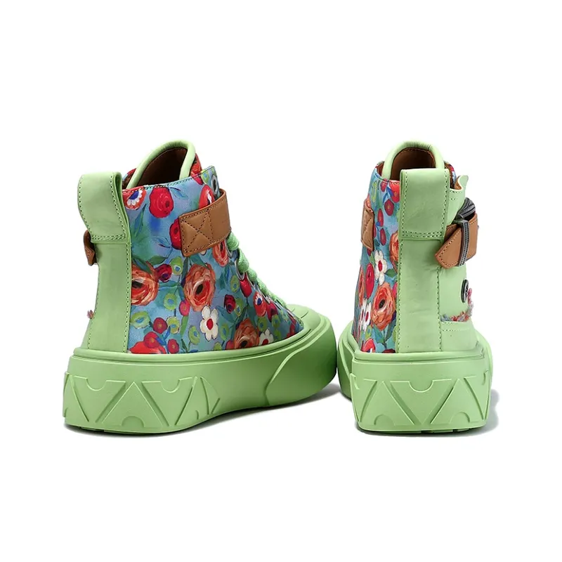 BELLALILY Height Increasing Lightweight Slip-Resistant High-Top Skateboard Shoes 5cm Women's-4
