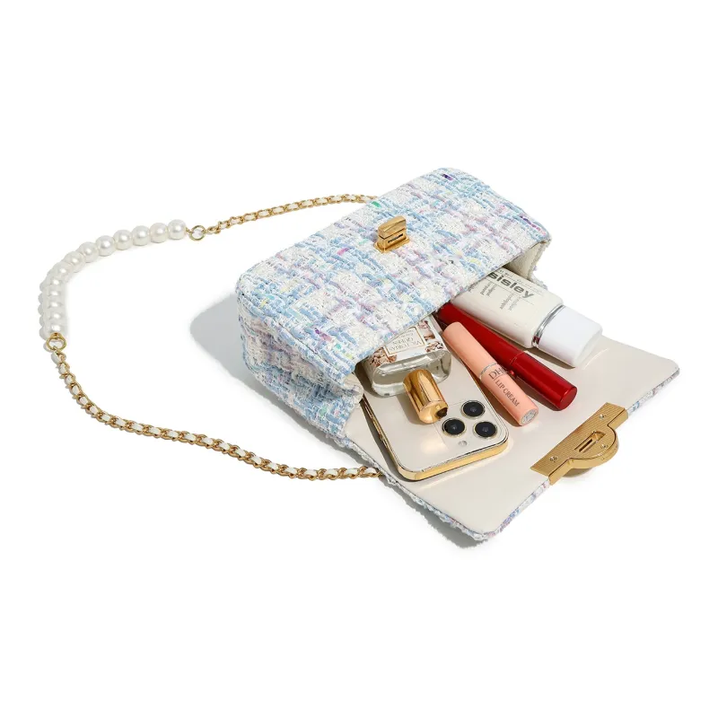 Miss Kung Fabric Chain Bag Shoulder Bag Crossbody Bag Regular Women's Blue-6