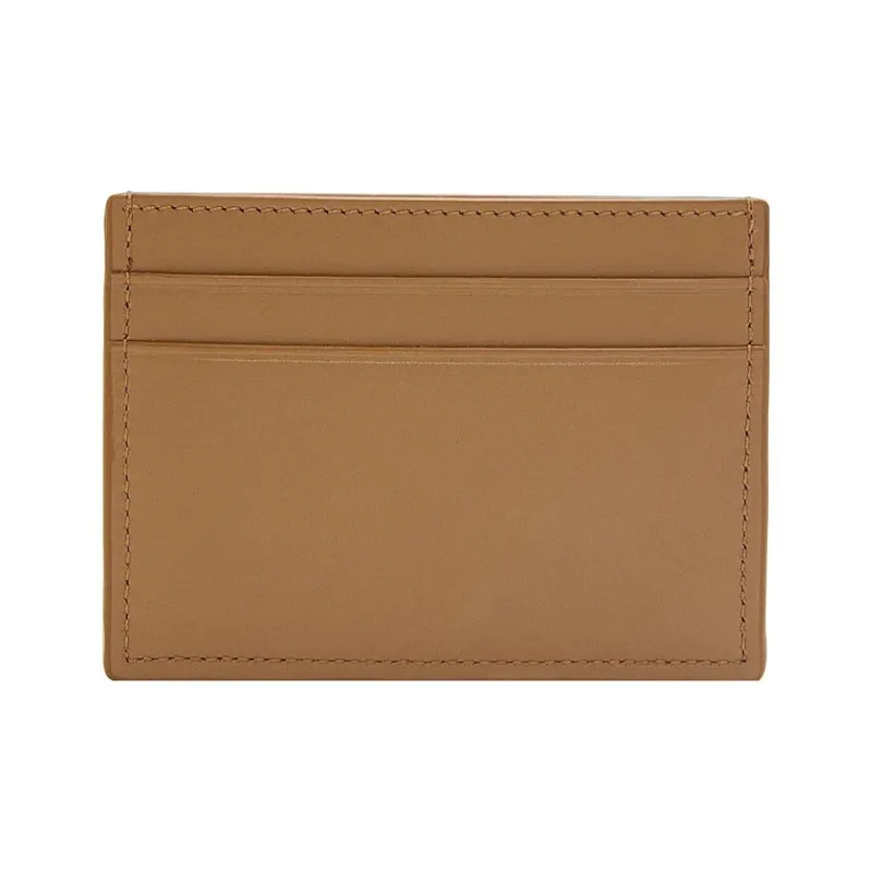 LOEWE Suna Fujita Collaboration Satin Cow Leather Card Holder Women's Oak Brown-1