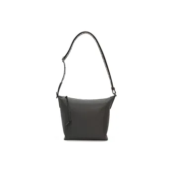 LOEWE Cubi Soft Smooth Cow Leather With Jacquard Fabric Shoulder Bag, Crossbody Bag Trumpets Men's Dark Gray
