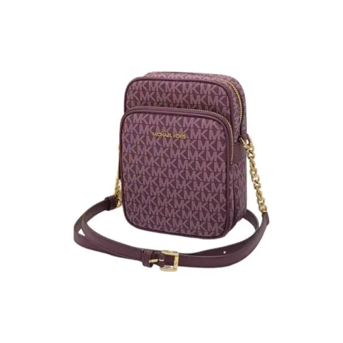 MICHAEL KORS Jet Set Coated Canvas Shoulder Bag Crossbody Bag Medium Size Women's Fuchsia
