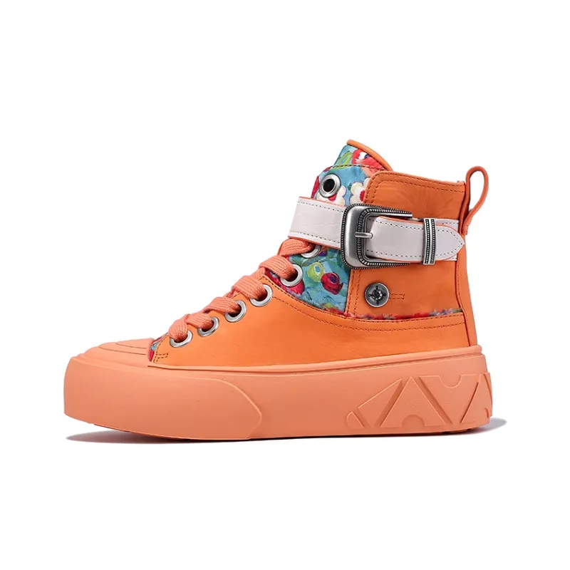 BELLALILY Height Increasing Lightweight Slip-Resistant High-Top Skateboard Shoes 5cm Women's-5