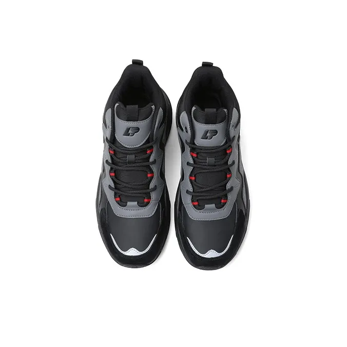LPMX High Top Running Shoes Men's Black Red-4