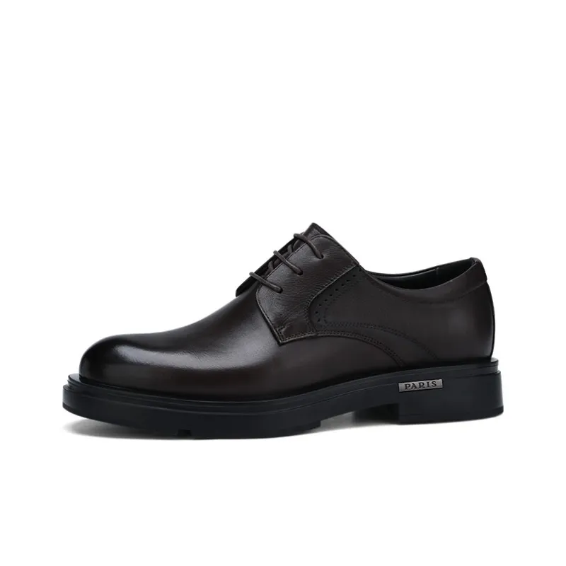U7 Dress Shoes Men Low Top Black-5