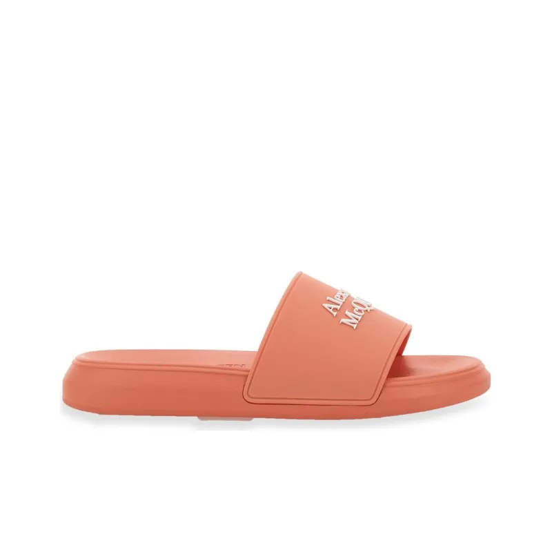 Alexander McQueen Logo Embossed Slip On Slides Women's-1