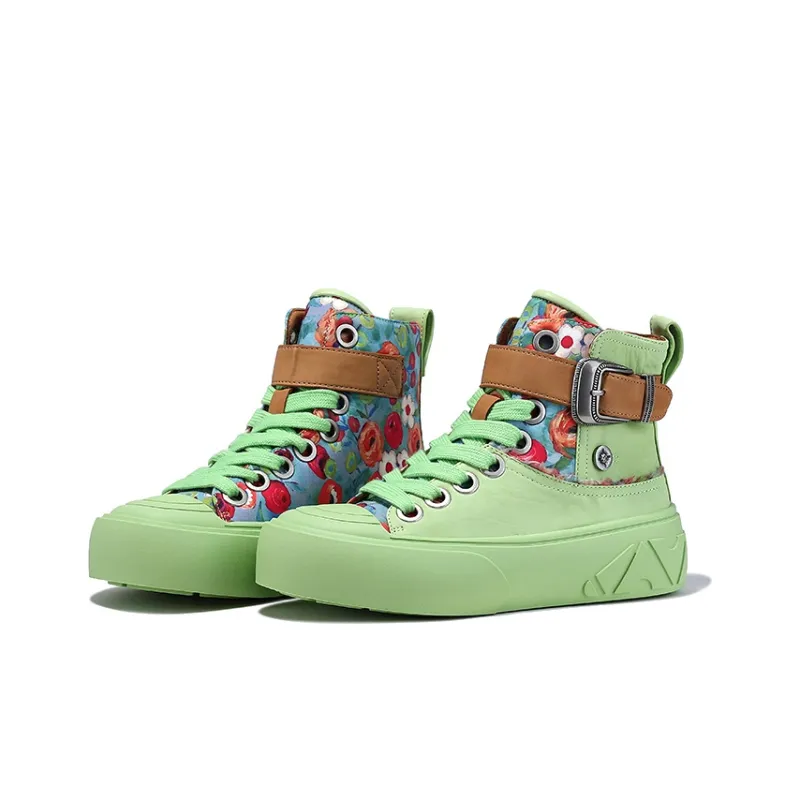 BELLALILY Height Increasing Lightweight Slip-Resistant High-Top Skateboard Shoes 5cm Women's-2