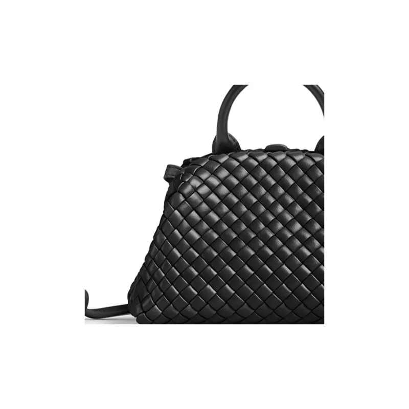Bottega Veneta Handle Padded Intreccio Top Handle Mini Black-4
