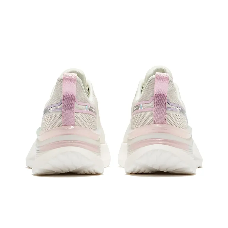 Erke Tianma 2.0 Cushioning Wear Resistant Low Top Running Shoes Women's White Pink-3