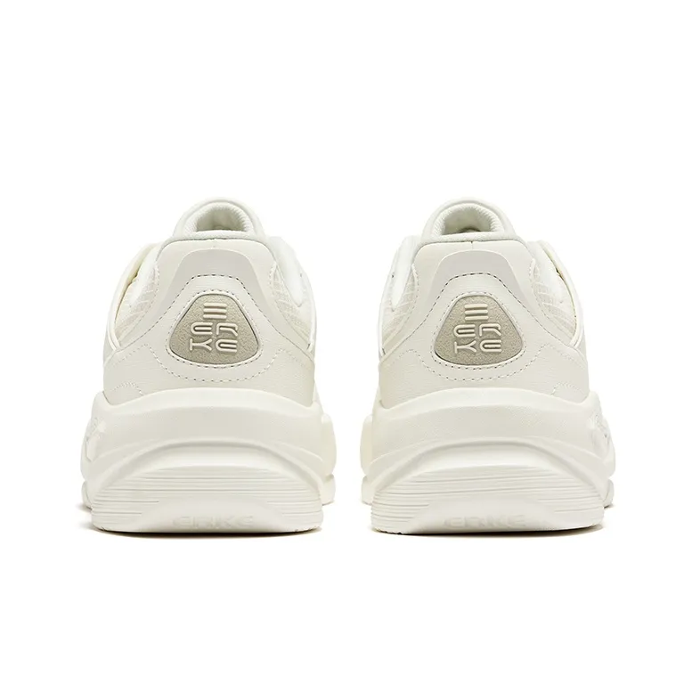 Erke White Peach Oolong 2.0 Lite Anti Slip Wear Resistant Low Top Skateboard Shoes Men's White-3