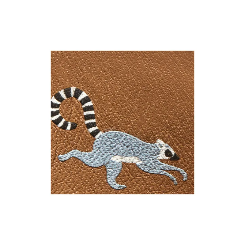 LOEWE Suna Fujita Collaboration Satin Cow Leather Card Holder Women's Oak Brown-3