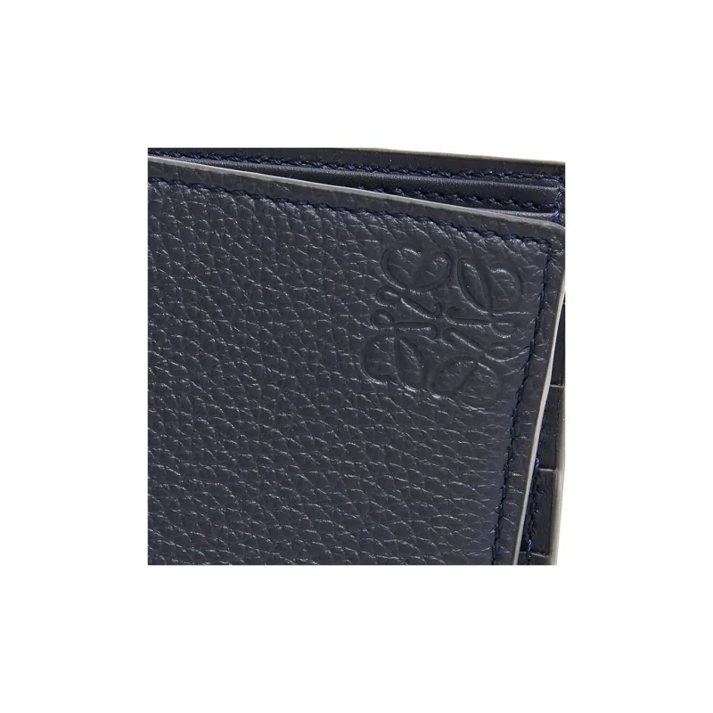 LOEWE Soft Grain Cow Leather Wallet Regular Men's Dark Marine Blue-4