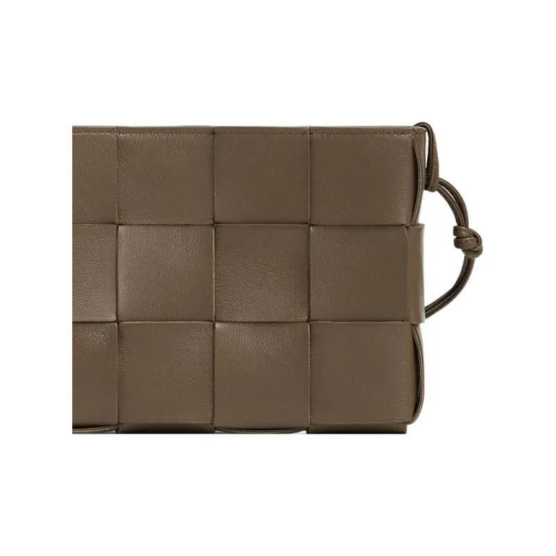 Bottega Veneta Calfskin Shoulder Bag Crossbody Bag Women's Brown-4