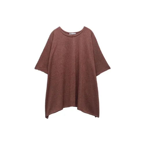 ZARA T-Shirts Women's Brown